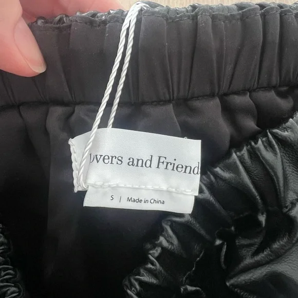 Lovers + Friends Black Strapless Faux Leather Jumpsuit - Picture 3 of 4